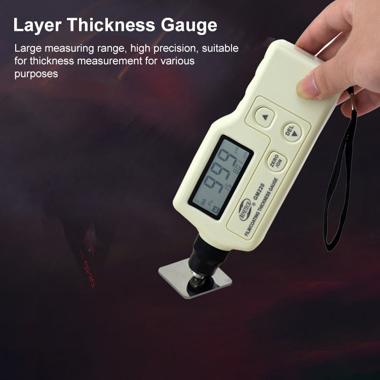 Film / Coating Thickness Gauge Smart Sensor Digital Thickness Meter Tester (GM220)(White)