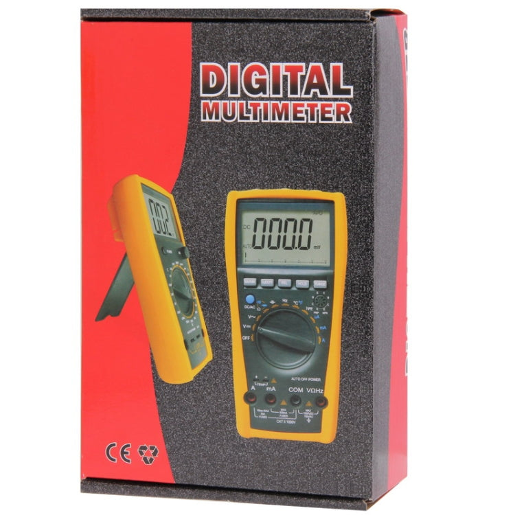 VC-99 Auto Manual Digital Multimeter Thermometer Voltmeter Tester Resistance AC DC Ohm +Dual-slope integrating A/D Converter System(Orange)