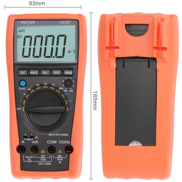 VC-97 Auto Manual Digital Multimeter Thermometer Voltmeter Tester Resistance AC DC Ohm +Dual-slope integrating A/D Converter System