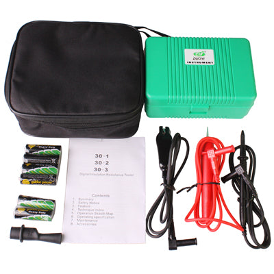 DY30-2 Professional 2.7 inch LCD 2500V Digital Insulation Resistance Tester(Green)