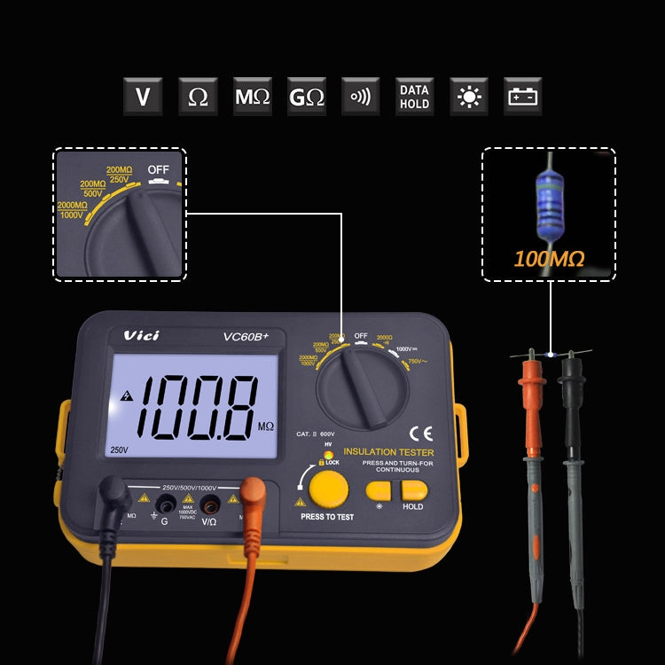 VC60B Plus Megohm Meter Original Insulation Resistance Testers with High Quality