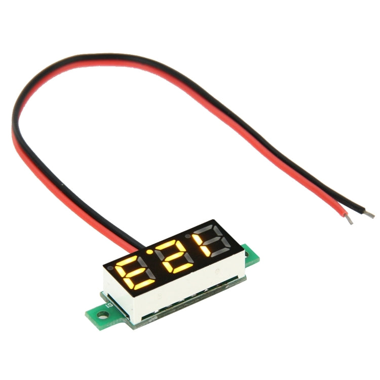V18D 2 Wires Yellow Light Display Mini Digital Voltage Panel Meter, Measure Voltage: DC 2.5-30V