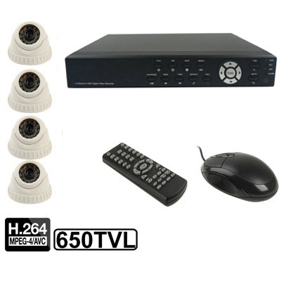 4-CH Embedded Digital Video Recorder Kit (1 / 3 Sony CCD, 650TVL, 24 x IR LED, 6mm Lens, IR Distance: 25m, H.264 (8904AV 622QPIR+3223F)