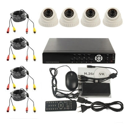 4-CH Embedded Digital Video Recorder Kit (1 / 4 Sony CCD, 420TVL, 24 x IR LED, 6mm Lens, IR Distance: 25m, H.264 (8904AV 622QPIR+3223F)
