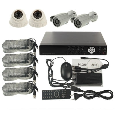 4-CH Embedded Digital Video Recorder Kit (1 / 3 Sharp CCD, 420TVL, 24 x IR LED, 6mm Lens, IR Distance: 25m, H.264 (8904AV 622QPIR+3223F)