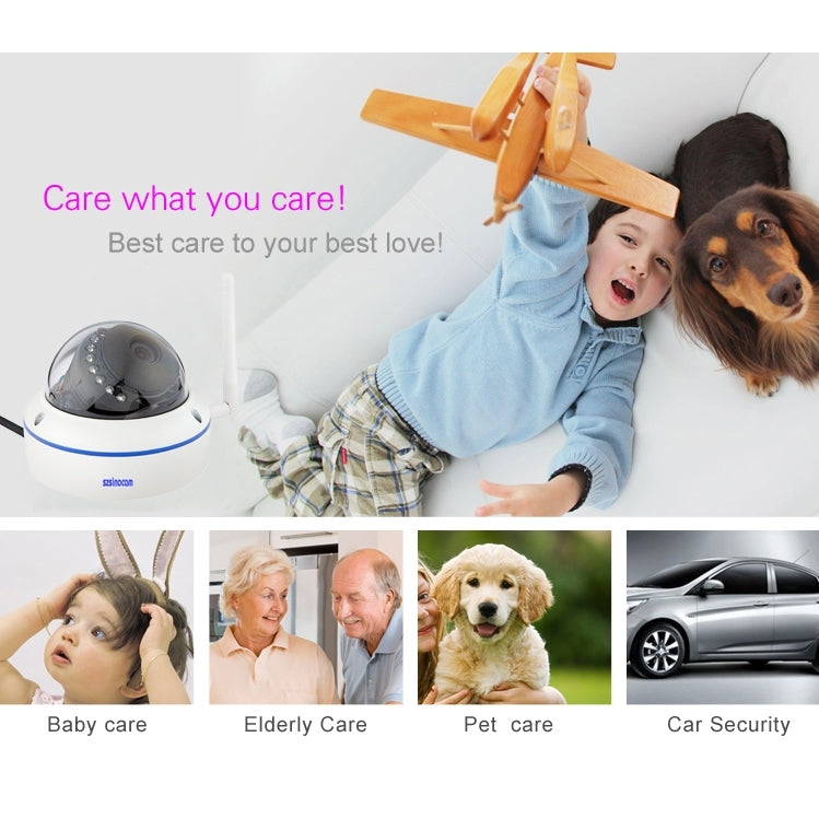 szsinocam SN-NVK-7304F 4Ch HD 720P P2P 1.0 Mega Pixel Wireless Dome Cloud IP Camera NVR Kit, Support Video Push Alarm & ONVIF, IR Distance: 20m