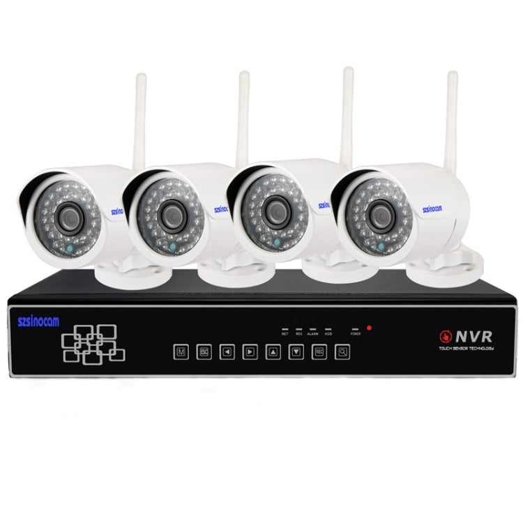 szsinocam SN-NVK-8304E 4Ch HD 1080P P2P 2.0 Mega Pixel Wireless Cloud IP Camera NVR Kit, Support Video Push Alarm & ONVIF, IR Distance: 20m