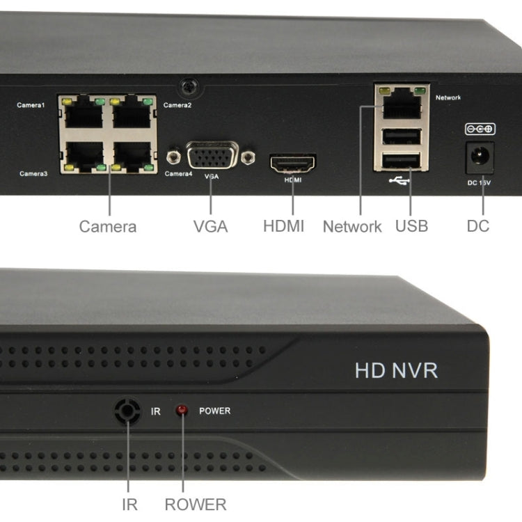 N40H-VH02A20/D31 4Ch H.264 HD 960P 1.3MP Cloud IP Camera NVR Kit, Support Video Push Alarm & ONVIF