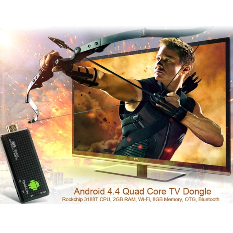 MK809 III Mini PC Android 4.4 TV Stick Dongle, CPU: RK3188T Quad Core 1.4GHz, 2GB RAM + 8GB ROM, Support OTG / WiFi / HDMI / Bluetooth / DLNA / Miracast