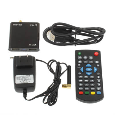 Mini X 1080P Full HD Android 4.0 TV Box with WIFI + HDMI 1.3+ USB OTG Interface, Support TF Card and USB Flash Disk,Black(Black)