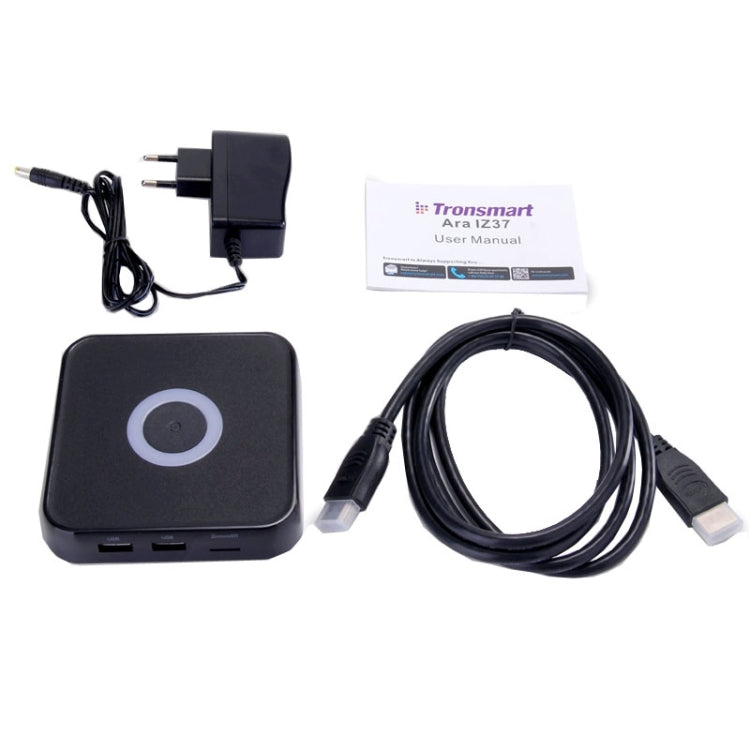 Tronsmart Ara IZ37 Dual Boot Windows 8.1 & Android 4.4 Mini PC, CPU: Intel Bay Trail-T Atom Z3735F Quad Core 1.33-1.83GHz, RAM: 2GB, ROM: 32GB, Support RJ45 / OTG / HDMI / Bluetooth / WiFi(Black)