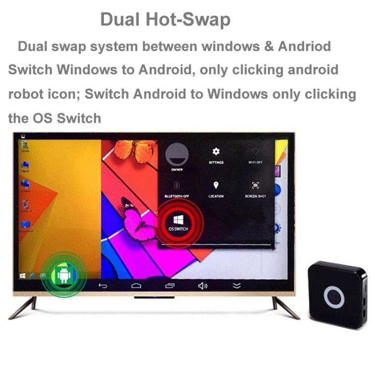 Tronsmart Ara IZ37 Dual Boot Windows 8.1 & Android 4.4 Mini PC, CPU: Intel Bay Trail-T Atom Z3735F Quad Core 1.33-1.83GHz, RAM: 2GB, ROM: 32GB, Support RJ45 / OTG / HDMI / Bluetooth / WiFi(Black)