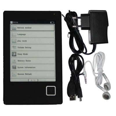 6.0 inch E-BOOK Reader, E-ink Screen 800 x 600 Resolution, MP3 Function(Black)