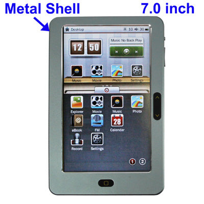7.0 inch E-BOOK Reader, 800 x 480 Resolution, MP3 / FM Radio