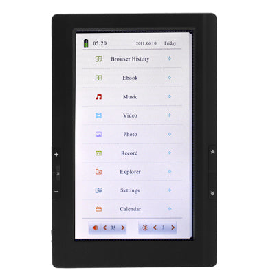 7.0 inch E-BOOK Reader, 800 x 480 Resolution, MP3 / TTS Function(Black)