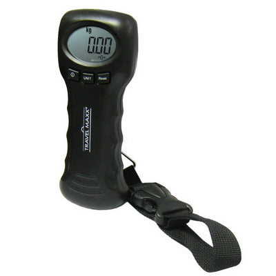 Travel 2 in 1 Thermometer Travel Suitcase Scale (44kg / 20g)(Black)