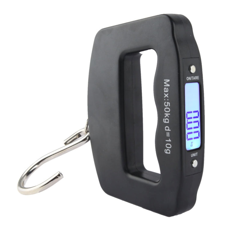 50kgx10g LCD Electronic Travel Luggage Hook Weight Scale(Black)