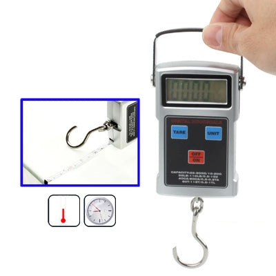 Handheld 4 in 1 (Scale / Clock / Temperature / Tape) Digital Electronic Fish Hook Scale