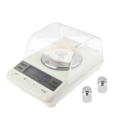 50g x 0.001g High Precision Jewelry Diamond Scale with Counting Function(White)