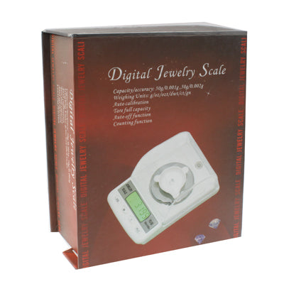 50g x 0.001g High Precision Jewelry Diamond Scale with Counting Function(White)