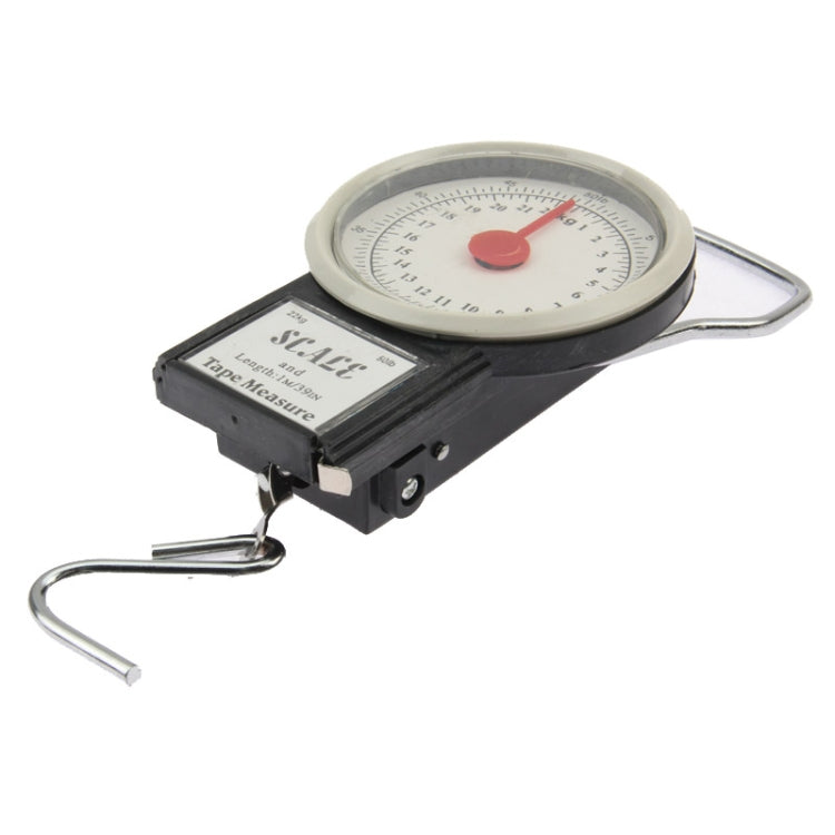 2-in-1 Portable Scale and Tape Measure (22kg, 1m)(Black)