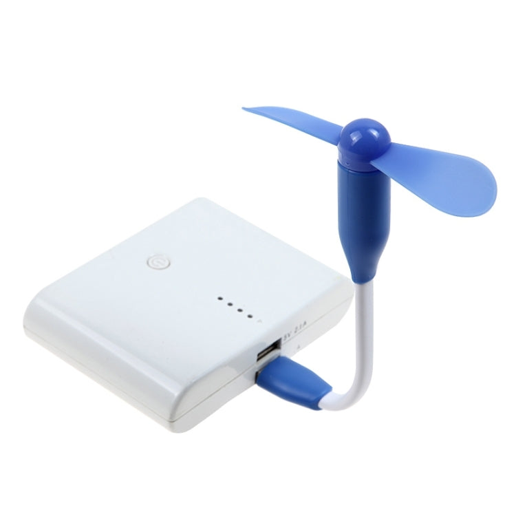 Flexible Mini Flexible USB Powered 2-Blade Portable Bamboo Dragonfly Mini USB Fan(Blue)