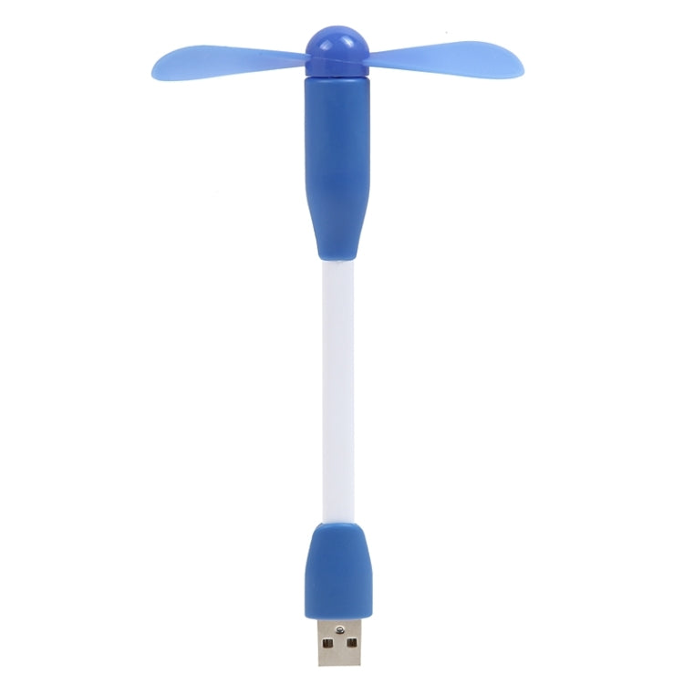 Flexible Mini Flexible USB Powered 2-Blade Portable Bamboo Dragonfly Mini USB Fan(Blue)