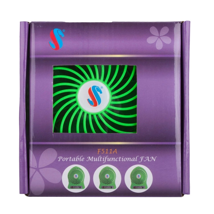 4.3 Inch Portable USB / Li-ion Battery Powered Mini Fan with Third Wind Gear Adjustment, Size: 14.8x12.4x4.5cm(Green)