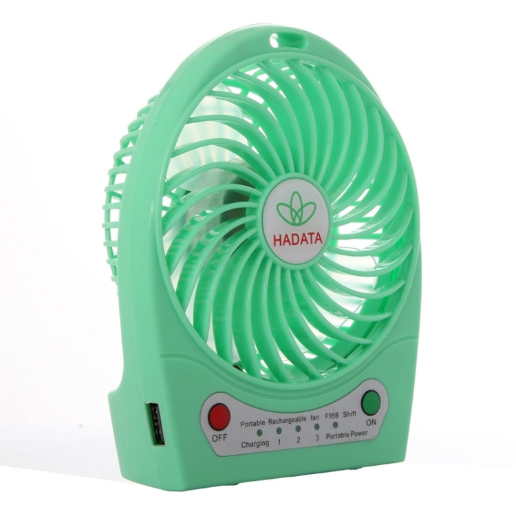 Hadata 4.3 inch Portable USB / Li-ion Battery Powered Rechargeable Fan with Third Wind Gear Adjustment & Clip
