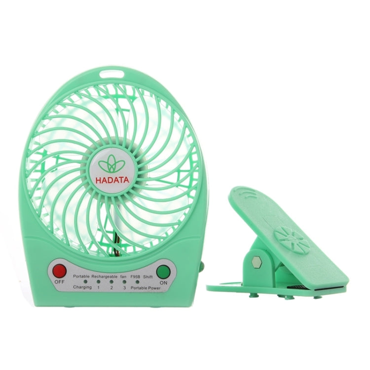 Hadata 4.3 inch Portable USB / Li-ion Battery Powered Rechargeable Fan with Third Wind Gear Adjustment & Clip