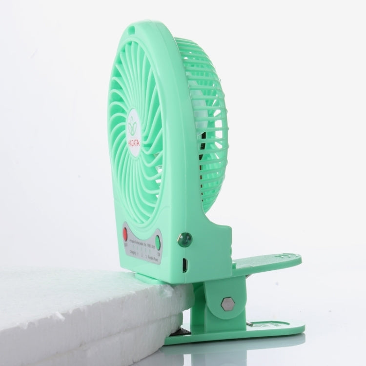 Hadata 4.3 inch Portable USB / Li-ion Battery Powered Rechargeable Fan with Third Wind Gear Adjustment & Clip