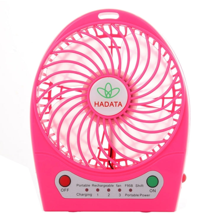 Hadata 4.3 inch Portable USB / Li-ion Battery Powered Rechargeable Fan with Third Wind Gear Adjustment & Clip
