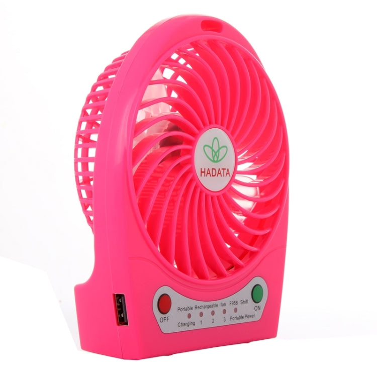 Hadata 4.3 inch Portable USB / Li-ion Battery Powered Rechargeable Fan with Third Wind Gear Adjustment & Clip