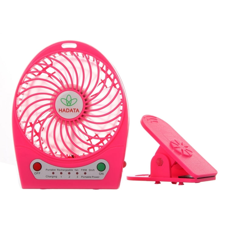 Hadata 4.3 inch Portable USB / Li-ion Battery Powered Rechargeable Fan with Third Wind Gear Adjustment & Clip