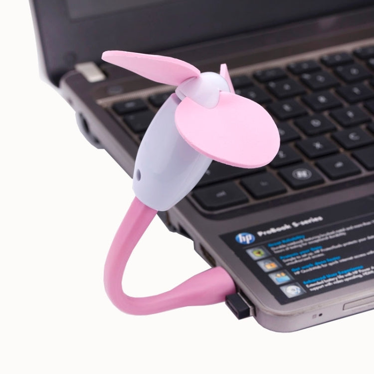Flexible Mini Portable USB Powered 3-Blade USB Fan(Pink)