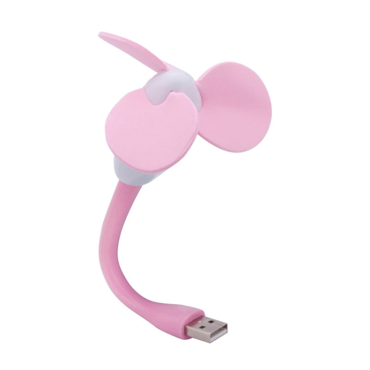 Flexible Mini Portable USB Powered 3-Blade USB Fan(Pink)