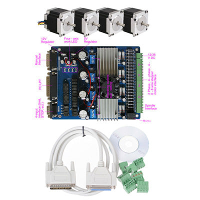CNC Kit 4 Axis NEMA 23 Stepper Motor * 4 + TB6560 Driver Controller
