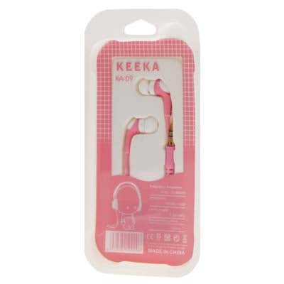 3.5mm Plug Noise Isolating Earphone Headphones for MP3 / CD / DVD / MD, Cable Length: 1.2m, Model: KA-09(Pink)