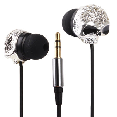 Metal Version of the Diamond Skull 3.5mm Plug in-Ear Earphone for iPod / iPhone / MP3 / MP4, Cable Length: 1.2m
