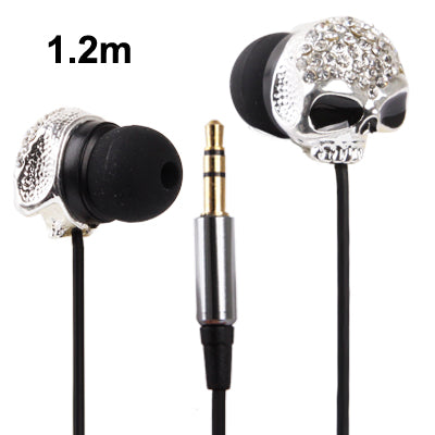 Metal Version of the Diamond Skull 3.5mm Plug in-Ear Earphone for iPod / iPhone / MP3 / MP4, Cable Length: 1.2m