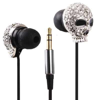 Metal Version of the Diamond Skull 3.5mm Plug in-Ear Earphone for iPod / iPhone / MP3 / MP4, Cable Length: 1.2m(Silver)