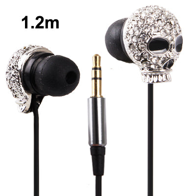 Metal Version of the Diamond Skull 3.5mm Plug in-Ear Earphone for iPod / iPhone / MP3 / MP4, Cable Length: 1.2m(Silver)
