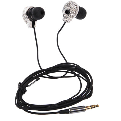 Metal Version of the Diamond Skull 3.5mm Plug in-Ear Earphone for iPod / iPhone / MP3 / MP4, Cable Length: 1.2m(Silver)