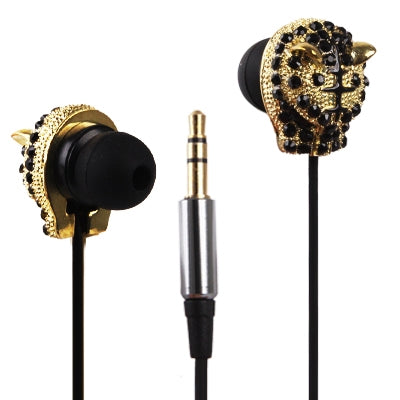 Metal Version of the Diamond Head of Tiger Model 3.5mm Plug in-Ear Earphone for iPod / iPhone / MP3 / MP4, Cable Length: 1.2m