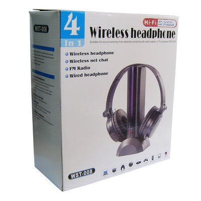 4 In 1 (Wireless Earphone, Wireless net chat, FM Radio, Wired headphone)(Black)