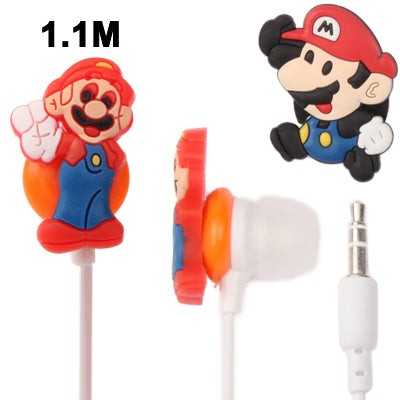 Mario 3.5mm Plug in-Ear Earphone for iPod / iPhone / MP3 / MP4, Cable Length: 1m