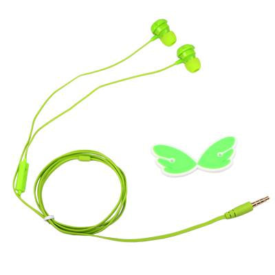 3.5mm Plug High Quality In Ear Earphone with MIC & Headphone Winder for MP3 / MP4 / iPod / iPhone, Length: 1m(Green)