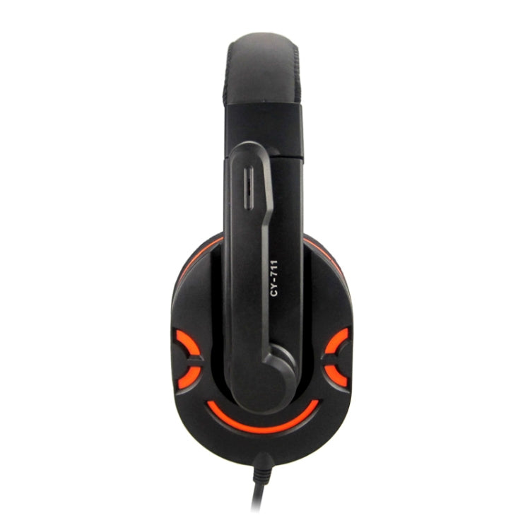 CHENYUN CY-711 Stereo Headphones with Microphone & Volume Control, Standard 3.5mm headphone Jack, Cord Length: 2m(Black)