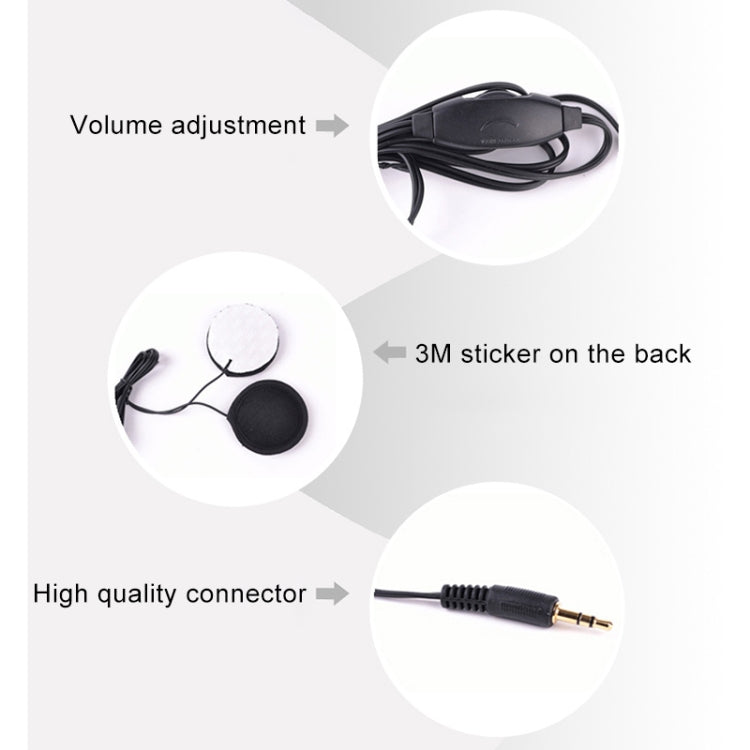 3.5mm Motorcycle Helmet Earphone with Mic for iPhone / Samsung / HTC / Xiaomi / Nokia(Black)