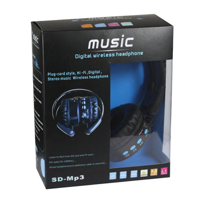 Digital Wireless Folding Headphone, Support TF Card and FM Radio Function